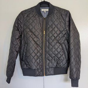 Black quilted bomber jacket